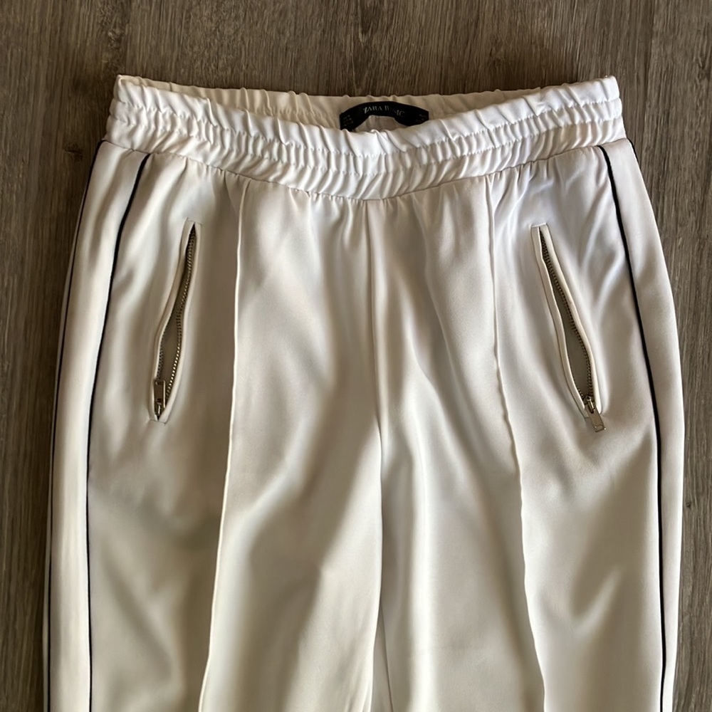 Zara Basic White Joggers Size Medium - image 2